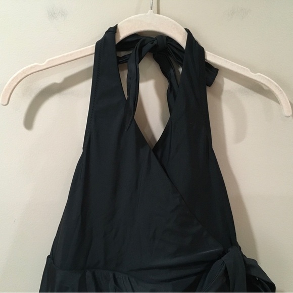 NWT J.Crew Women's Halter Wrap Swim Dress Swimwear Black Size 6 #BC122 - Picture 4 of 10